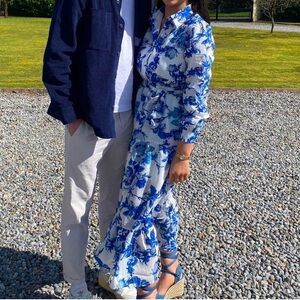 SHEIN Blue Floral Maxi Dress